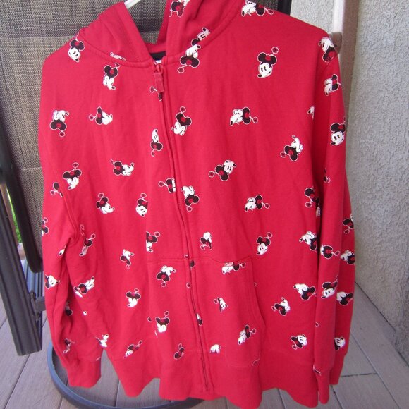 Disney Red Minnie Mouse Full Zip Jacket Size L - Picture 1 of 14
